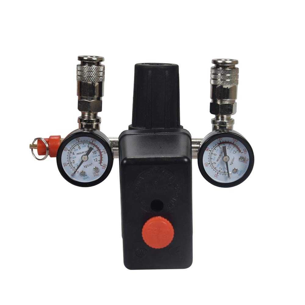 Air Compressor Pressure Switch with Regulator Control Valve & Gauge - Replacement Part for Air Pump Systems | Perfect for Workshop Tools, HVAC Equipment & Industrial Machinery