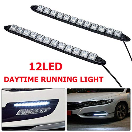 12V Universal Car Daytime Running Lights - 6000LM Super Bright, Waterproof IP67, Bendable & Self-Adhesive - Perfect for Trucks, SUVs, Sedans (Day & Night Safety Driving)