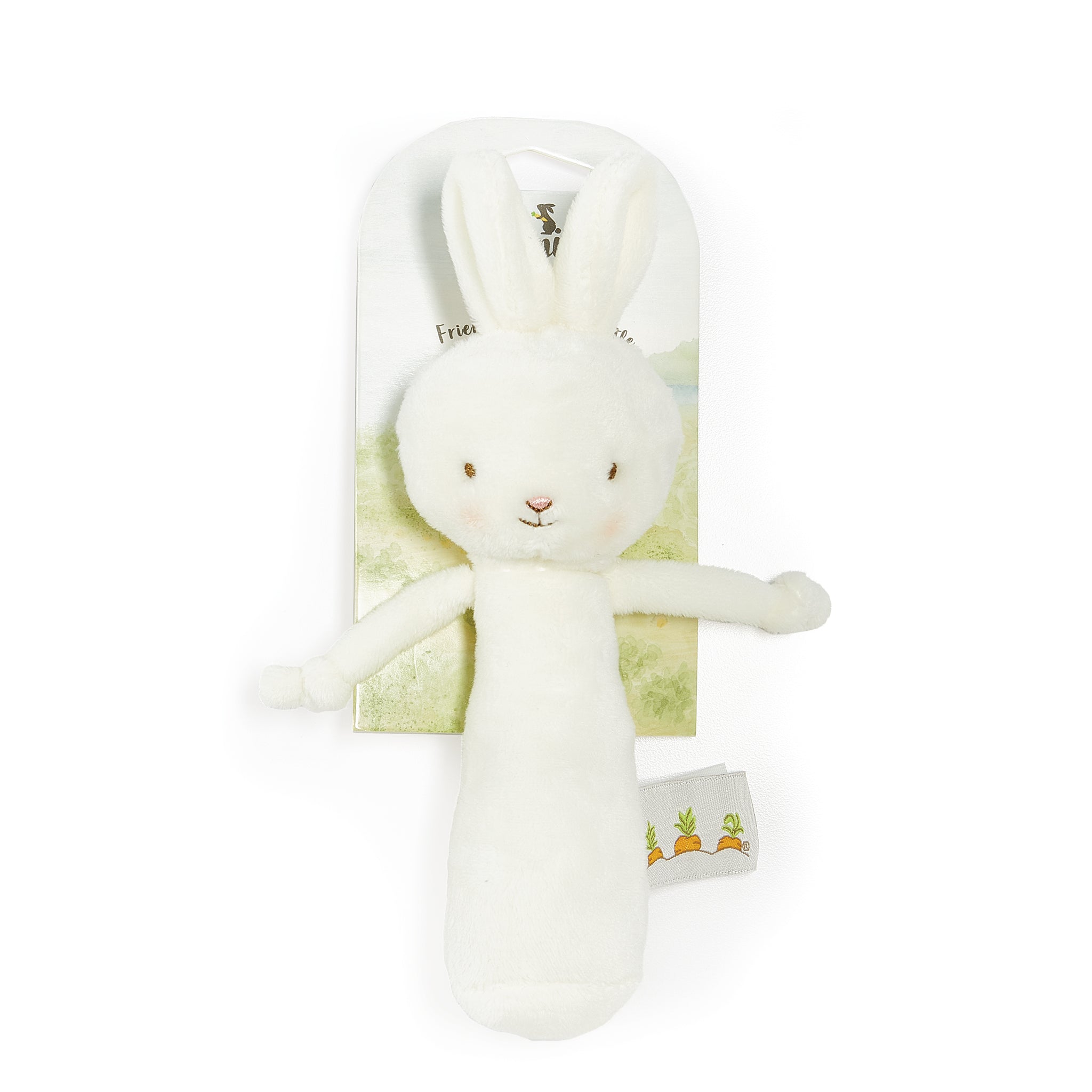 Friendly Chime White Bunny - Adorable Nursery Decor, Baby Shower Gift & Kids Room Accessory for Newborns and Toddlers - Perfect for Cribs, Playrooms and Bedrooms