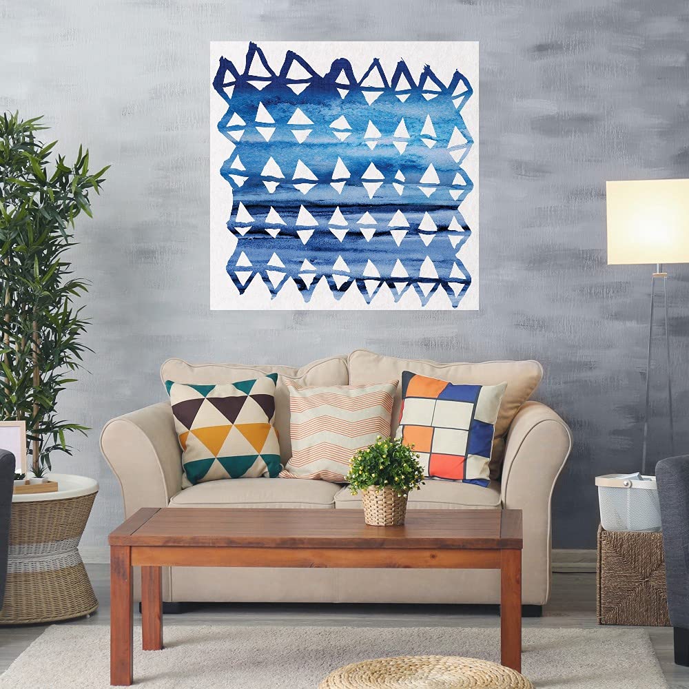 Blue Ways Abstract Canvas Wall Art by Nikki Chu - 22x22 Inch Ready to Hang Painting for Living Room, Bedroom, Office Decor - Modern Home & Office Wall Decor for Bathroom, Kitchen, Bar, Dining & Guest Room