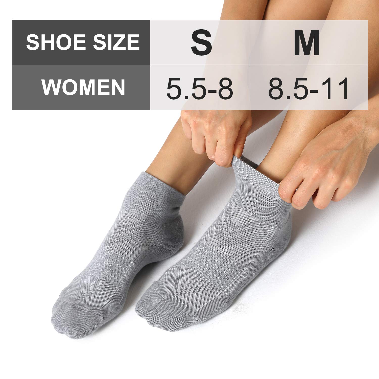 CS CELERSPORT 6 Pairs Women's Running Ankle Socks - Breathable Athletic Sports Socks with Cushioning for Jogging, Gym & Workout - Comfortable Non-Slip Performance Socks for Women
