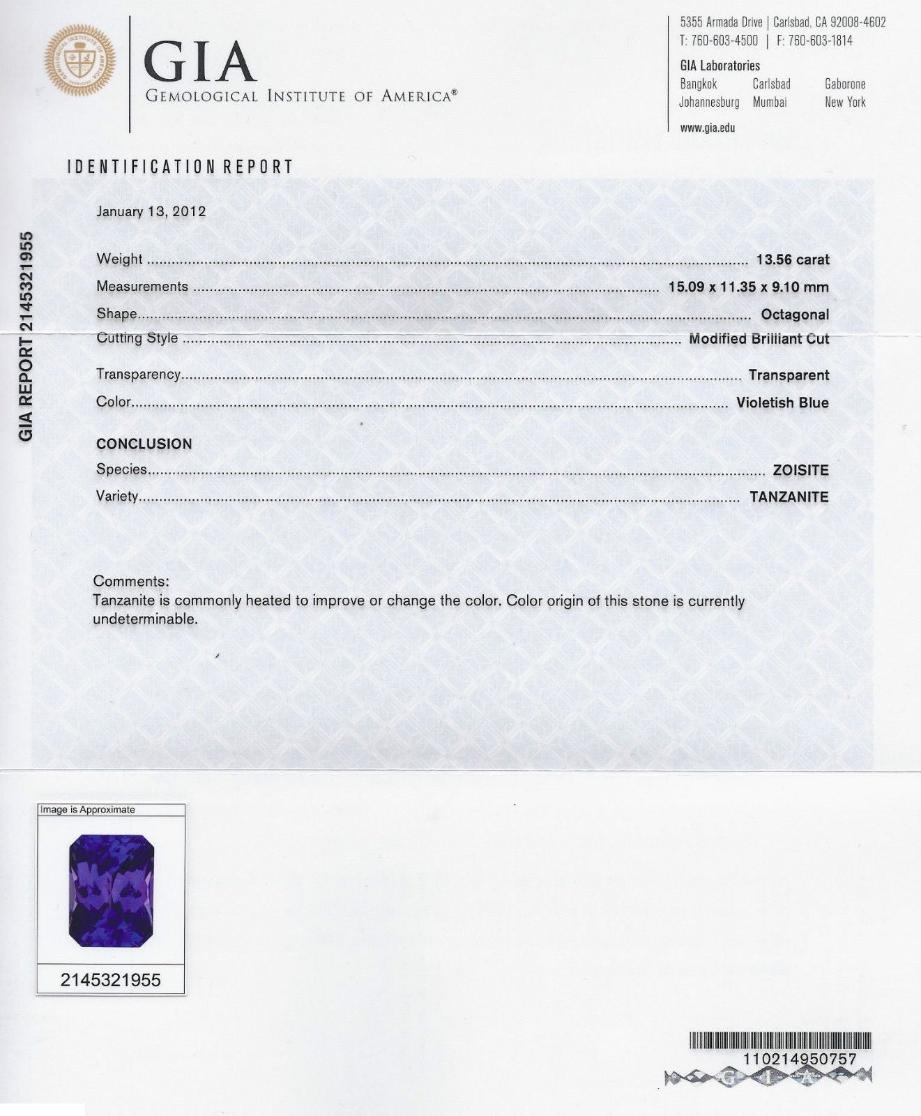 15.06CT GIA Certified Natural Tanzanite Diamond Ring in 18K Gold - A+ D Block Color | Luxury Engagement, Anniversary & Special Occasion Jewelry Gift