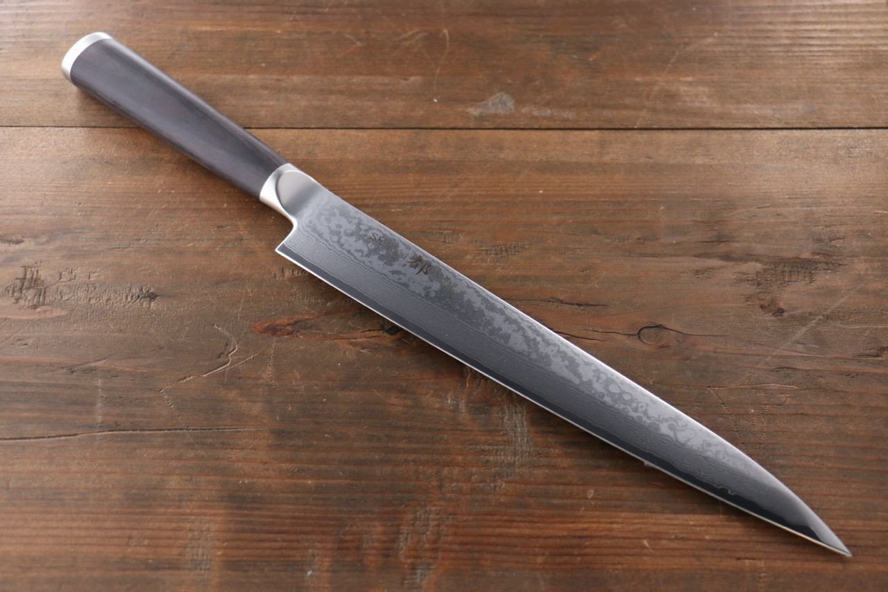 Premium Miyako AUS8 33-Layer Damascus Yanagiba Sushi Knife 240mm - Japanese High-Carbon Steel Blade for Professional Chefs & Sushi Masters - Perfect for Slicing Raw Fish & Preparing Sashimi