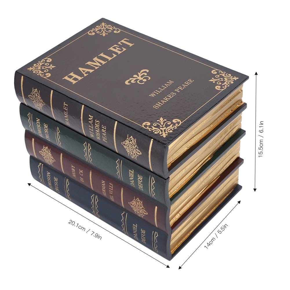 Decorative Faux Book Box with Hidden Compartment - Hollowed Out European Style Storage for Jewelry, Money & Valuables | Unique Home Decor for Living Room, Bedroom & Office