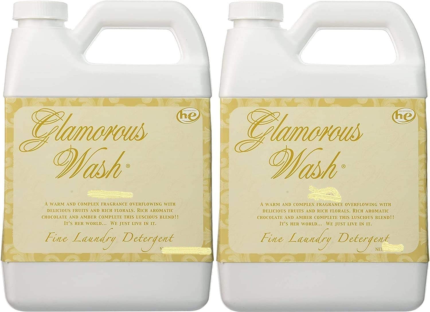 Tyler Candles Glamorous Wash Fine Laundry Detergent - 2 Gallon Set for Delicate Fabrics | Luxury Laundry Care for Silk, Lingerie & Cashmere | Perfect for High-End Wardrobe Maintenance