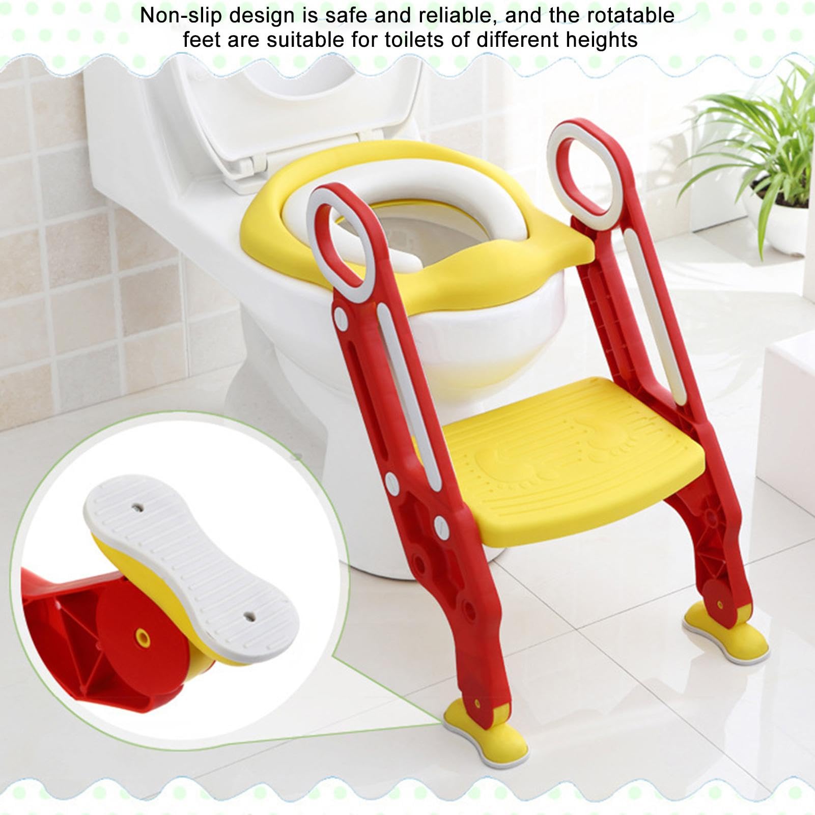 Foldable Potty Training Toilet Seat for Toddlers - Kids Adjustable Toilet Trainer for Boys & Girls - Portable & Space-Saving Design - Perfect for Home, Travel & Daycare Use