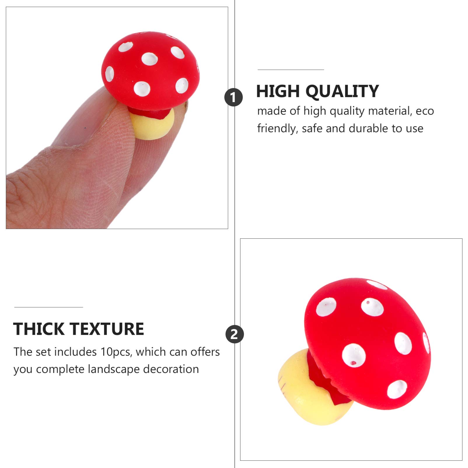 ABOOFAN 10pcs Mini Mushroom Figurines - Easter Decorations, Terrarium Ornaments, Resin Mushroom Statues for Home Garden Decor - Perfect for Spring Party, Fairy Garden & Plant Display
