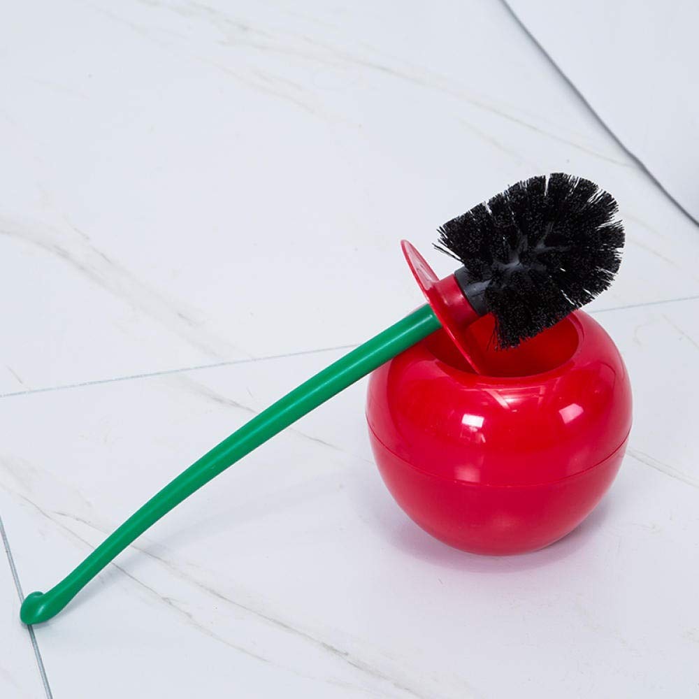 Cherry-Shaped Toilet Brush Set with Holder - Red & Green Bathroom Cleaning Tool for WC & Lavatory