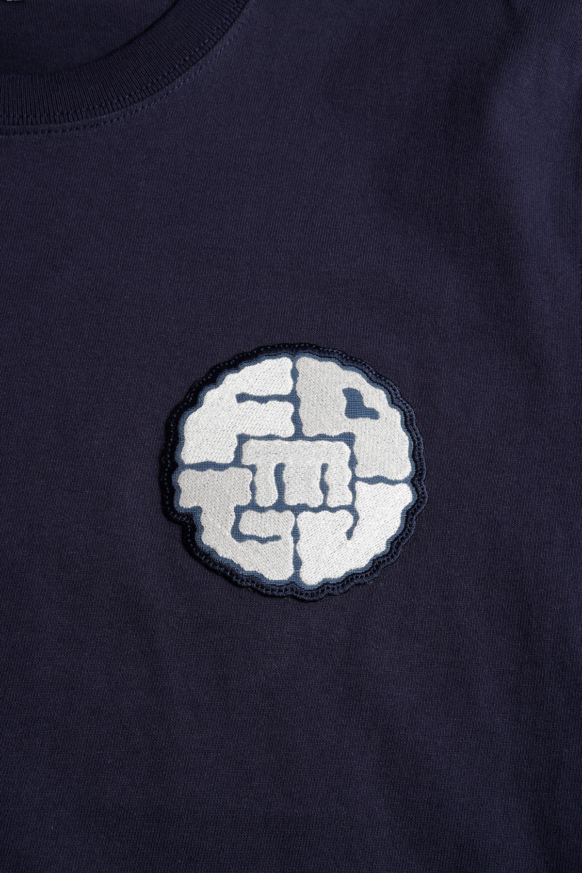 Essential Navy Circle Patch T-Shirt - Soft Cotton Tee for Men & Women - Casual Wear, Street Style, Everyday Comfort