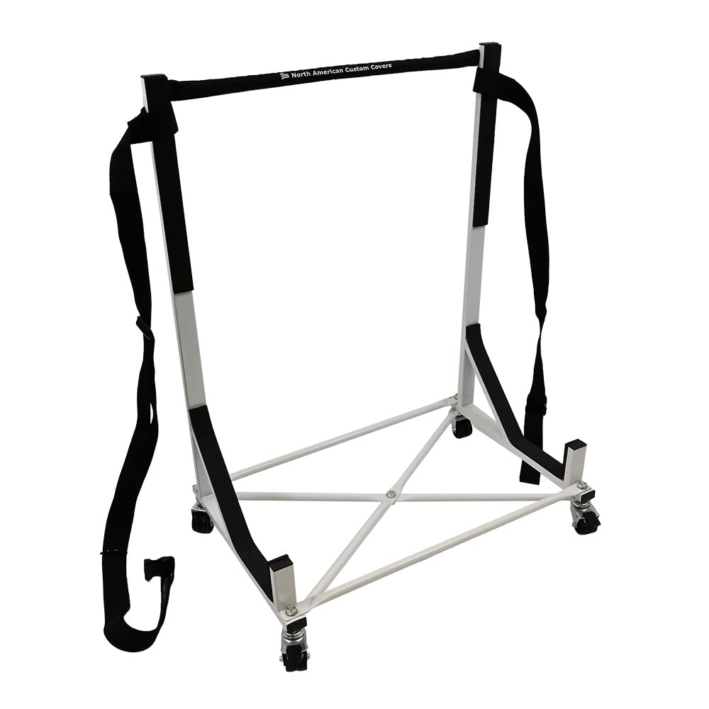 Heavy-Duty Hardtop Stand Storage Cart with Securing Strap & Universal Dust Cover - Perfect for Jeep Wrangler, Bronco & Off-Road Vehicle Top Storage