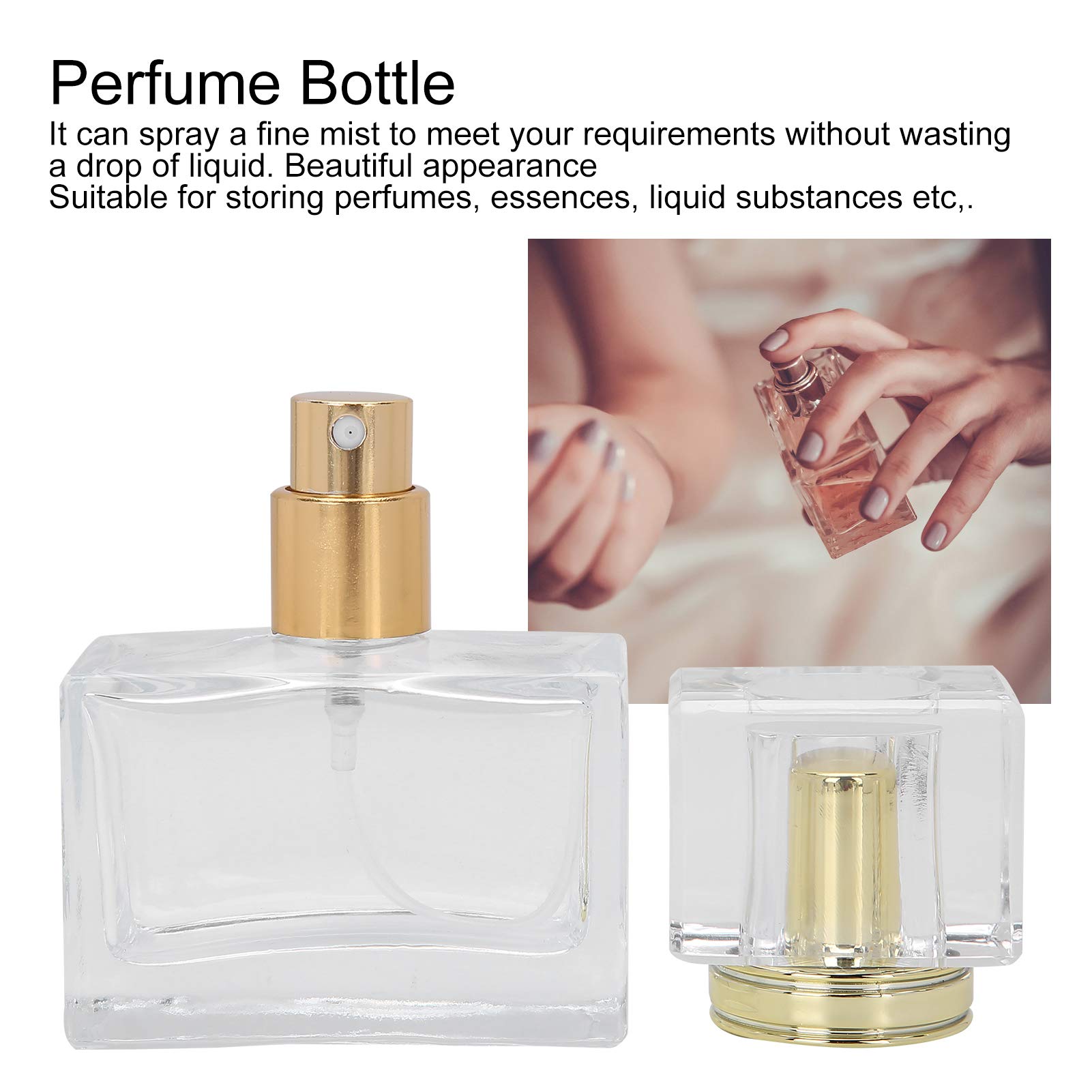 Dioche 3-Pack 30ml Clear Glass Perfume Atomizer Spray Bottles - Refillable Empty Perfume Bottles with Gold Dispenser for Travel, Makeup & Fragrance Storage | Perfect for DIY Essential Oils, Cologne & Cosmetic Liquids
