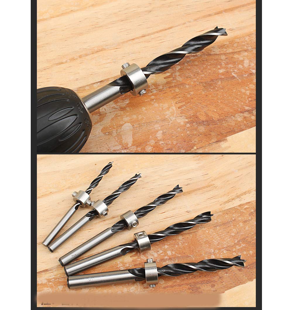 Chiloskit 12PCS Stainless Steel Woodworking Drill Bit Depth Stop Collars - 0.1-0.6