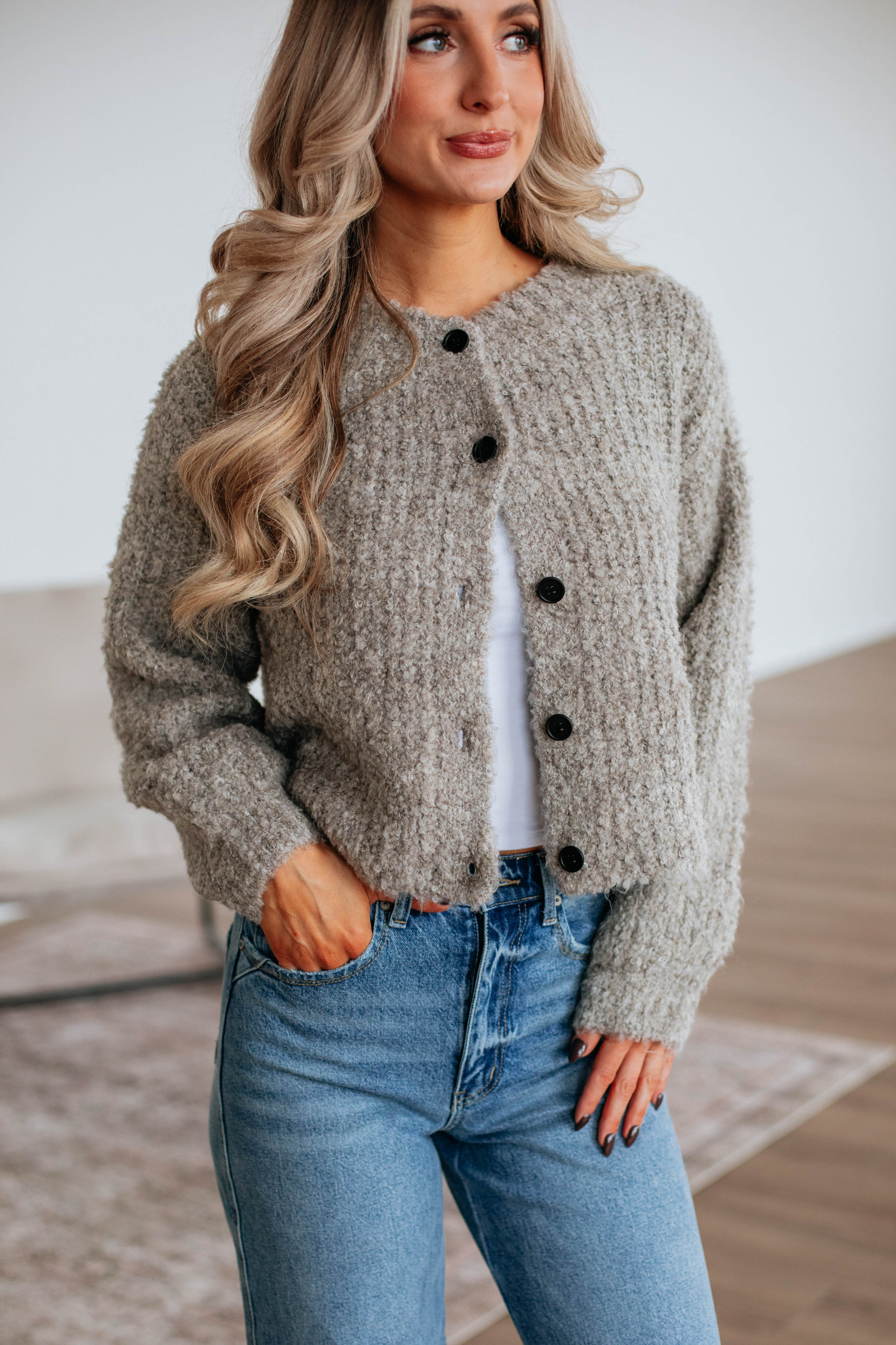 Jodie Knit Cardigan Women's Lightweight Open Front Sweater - Cozy Latte Color for Fall & Winter - Perfect for Office, Casual Outfits, and Layering