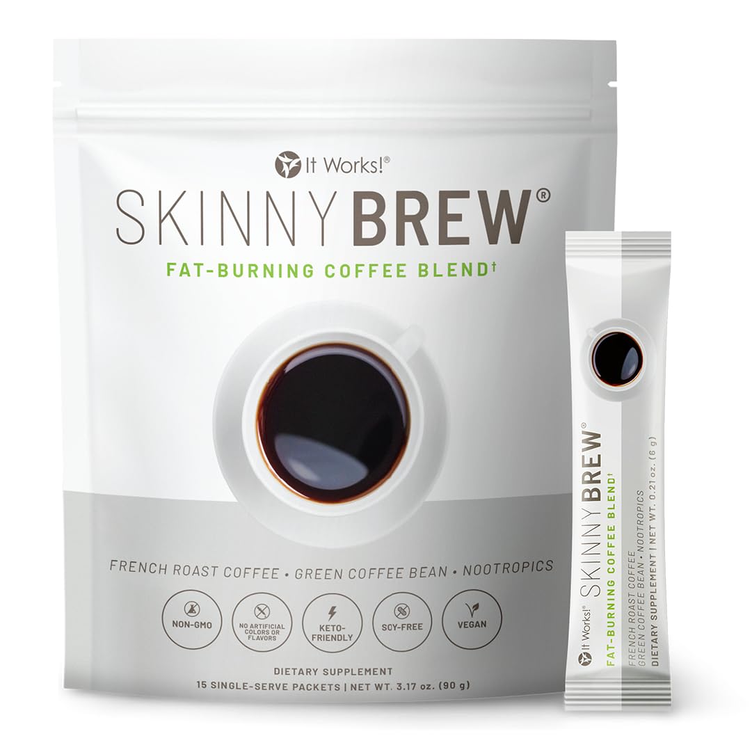 It Works Skinny Brew - 15 Servings per Bag | Natural Weight Management Coffee | Perfect for Morning Energy & Metabolism Boost