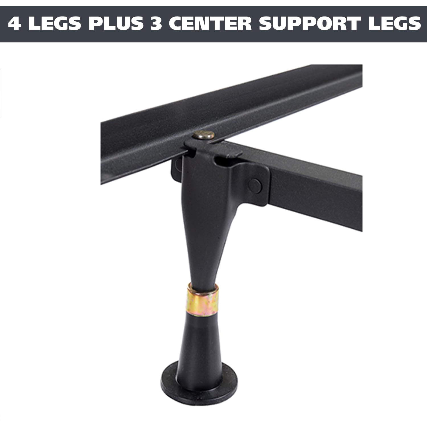 Heavy Duty 7-Leg Adjustable Metal Bed Frame for Queen, Full, Full XL, Twin & Twin XL - Sturdy Center Support with Glides - Perfect for Guest Rooms, Dorms & Home Use