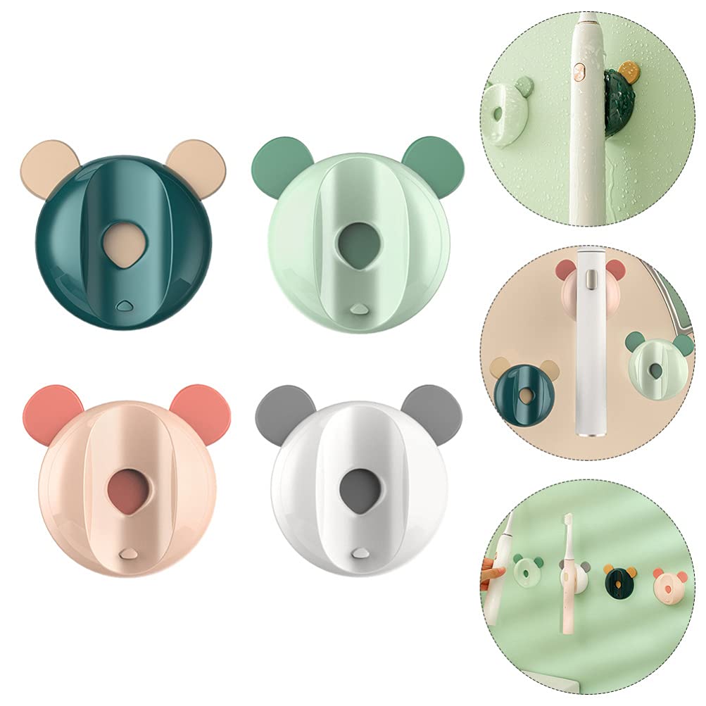 Cabilock 4-Pack Magnetic Wall Mount Toothbrush Holder - Automatic Electric Toothbrush Storage Rack & Bathroom Organizer (Mixed Colors) - Perfect for Small Bathrooms, Vanities & RVs