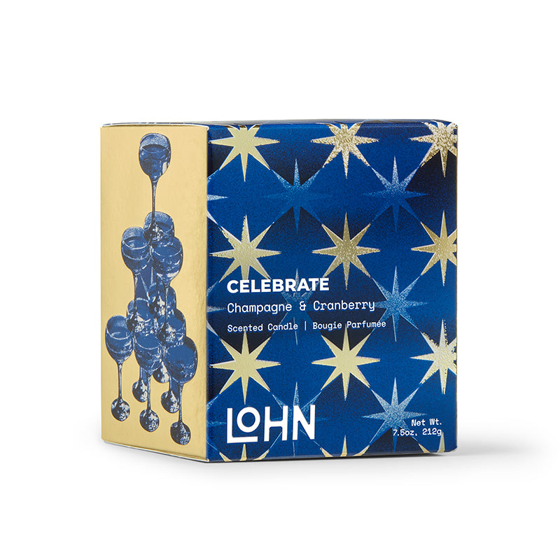 CELEBRATE Scented Candle - Champagne & Cranberry Fragrance for Holidays, Parties & Romantic Dinners | Premium Soy Wax Candle for Home Decor & Gifts