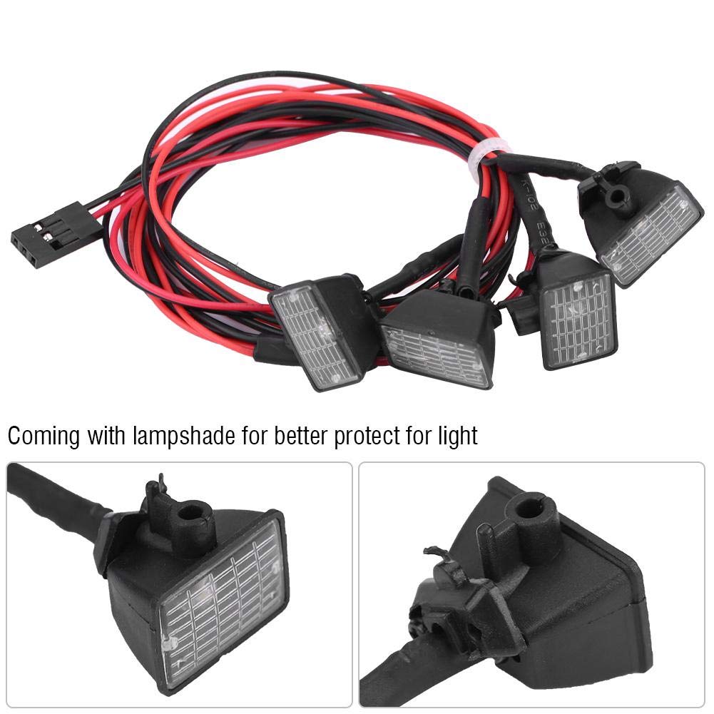 **2-in-1 RC Car LED Light Kit - Red & White Roof Lights for Axial SCX10, TRAXXAS TRX-4 Crawler - Off-Road Night Driving & Trail Adventure Accessories**