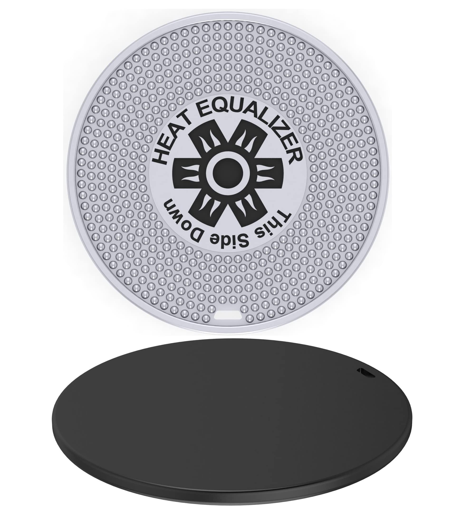 3-Piece Heat Diffuser Set for Gas & Electric Stoves - Aluminum Copper Alloy Burner Cover - Small/Medium/Large Sizes - Even Heat Distribution for Cooking, Baking & Simmering - Black Stove Top Protector