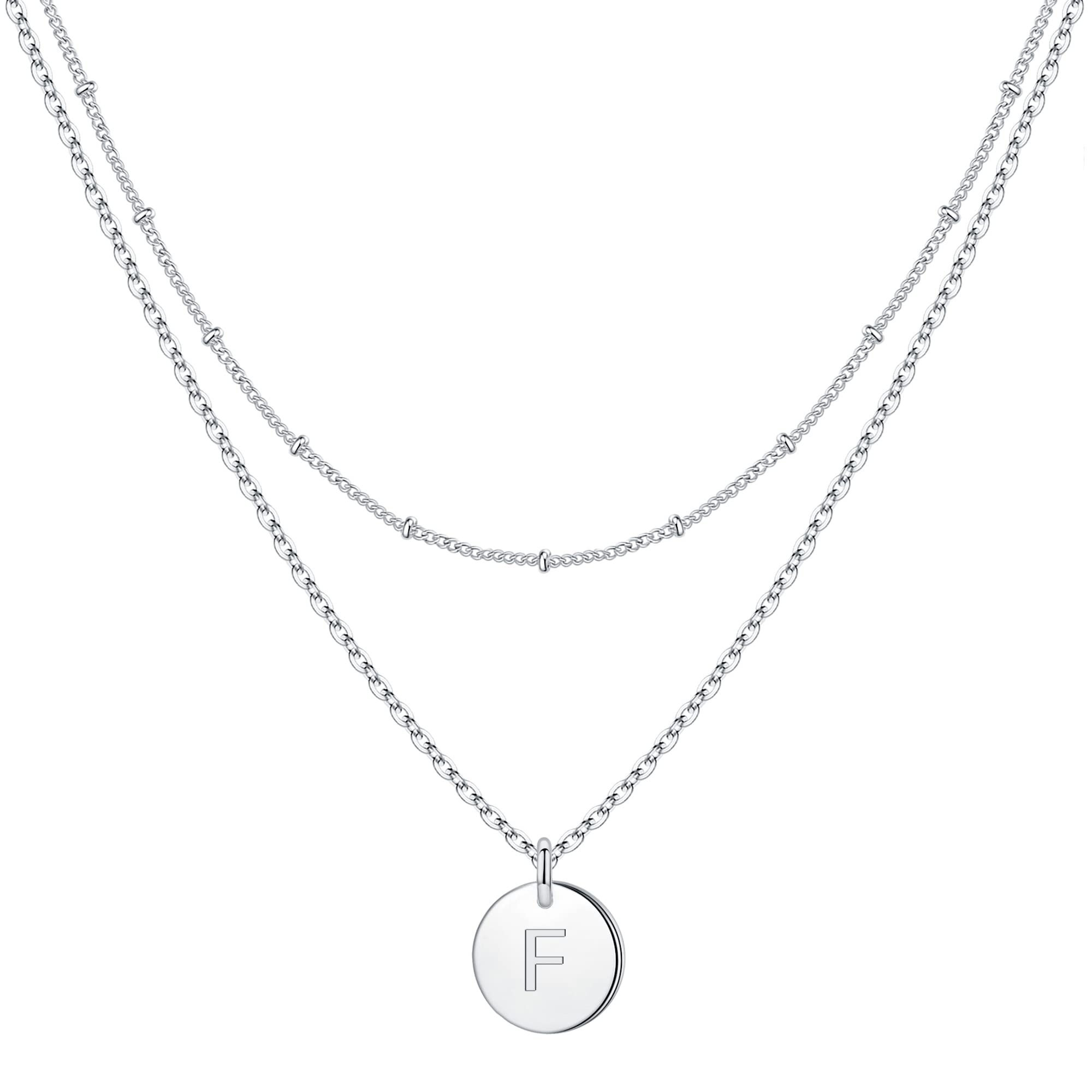 Personalized Initial Necklaces for Women & Girls - Gold, Silver & Rose Gold Double-Sided Engraved Hammered Coin Pendant, Layered Jewelry Gift for Easter, Birthday & Special Occasions | Perfect for Teens, Daughters & Best Friends