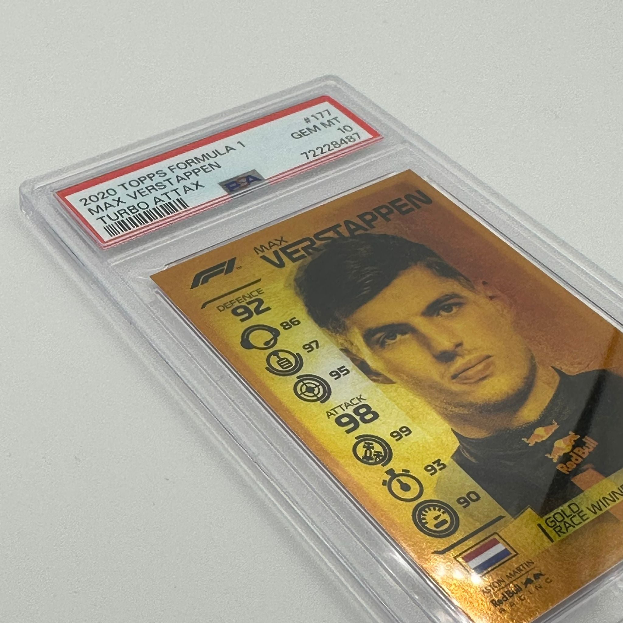PSA 10 Graded Max Verstappen #177 POP 10 Racing Card - Perfect for F1 Collectors, Sports Memorabilia & Display Cases