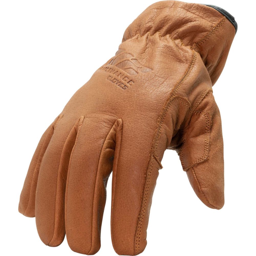 212 Performance TLDWP 0812 Fleece Lined Buffalo Leather Winter Work Gloves - Russet Brown, 2XL - Warm & Durable for Cold Weather, Construction, Driving & Outdoor Activities