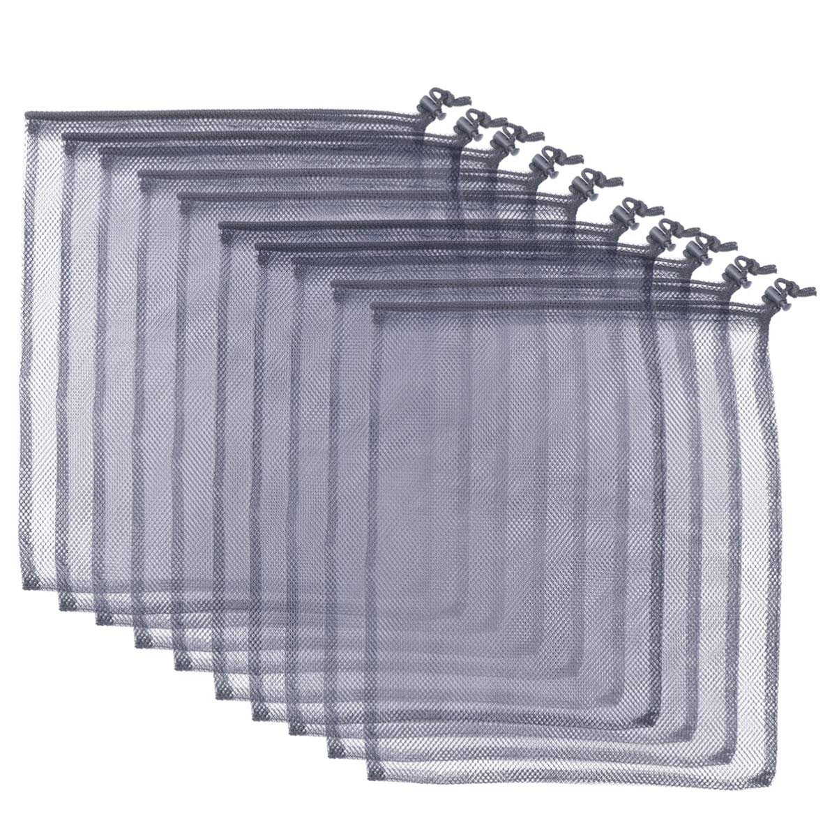 10 Pcs Mesh Storage Bags - Portable Organizer for Bath Products, Travel & Laundry - Breathable & Durable Mesh Carrier Bags for Home & On-The-Go Use