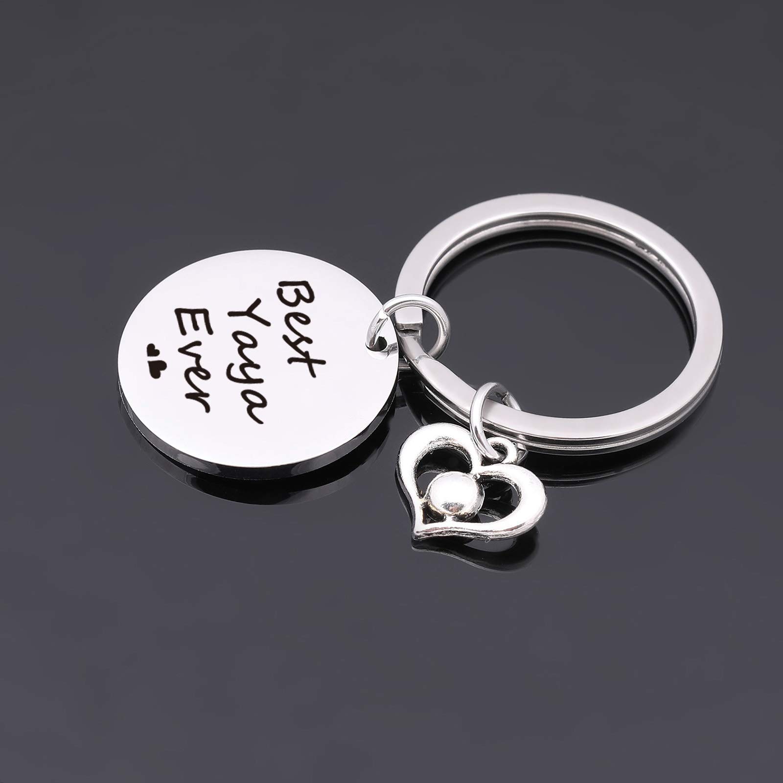 V.nisy Personalized Mother's Day Keychain - Best Yaya Ever, Grammy & Grandma Jewelry Gift for Mom, MIL & Grandmother - Perfect for Birthdays, Anniversaries & Special Occasions