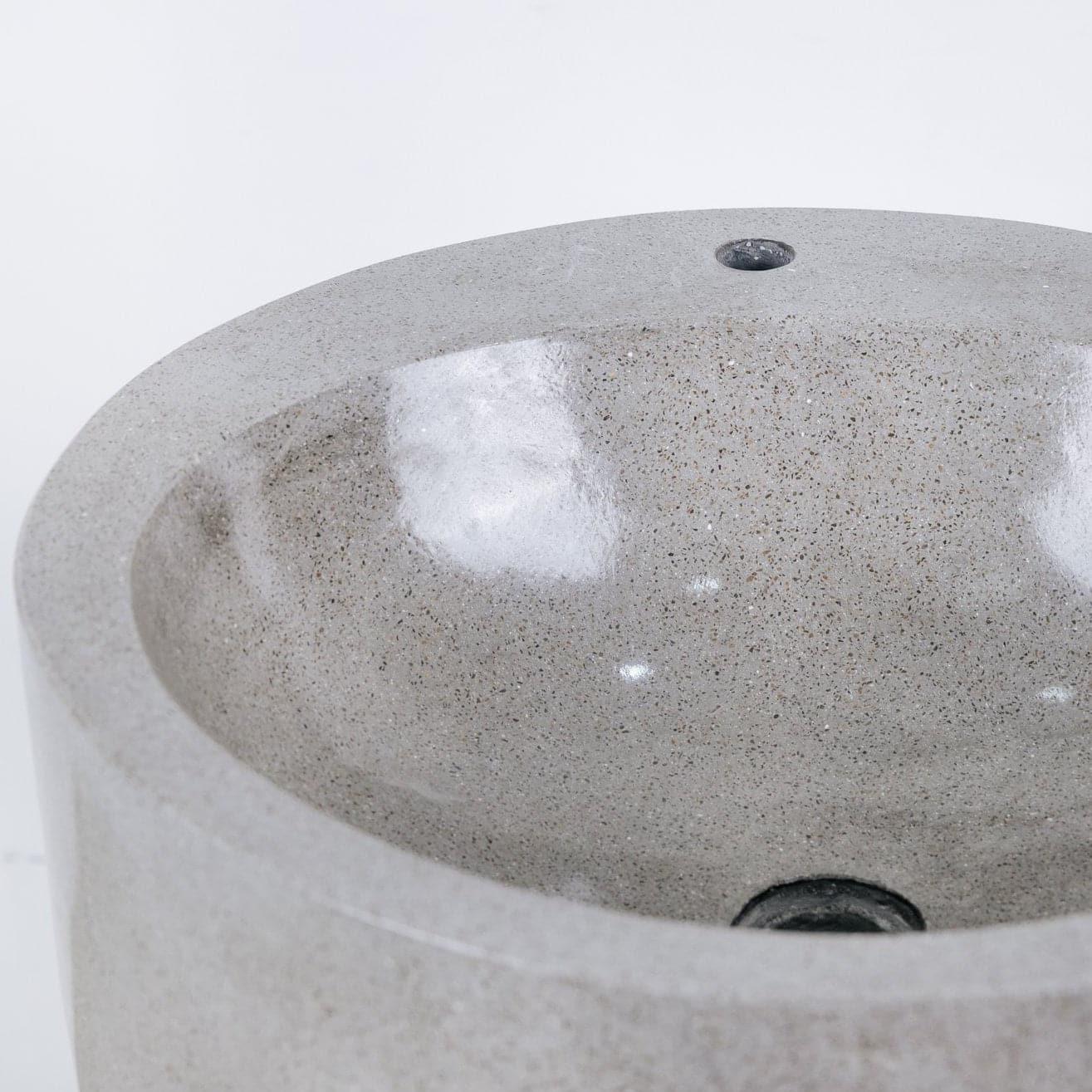 Alani Stone Pedestal Sink - Modern Bathroom Vanity with Pedestal Base - Perfect for Small Bathrooms & Powder Rooms - Weekly Rental Option Available