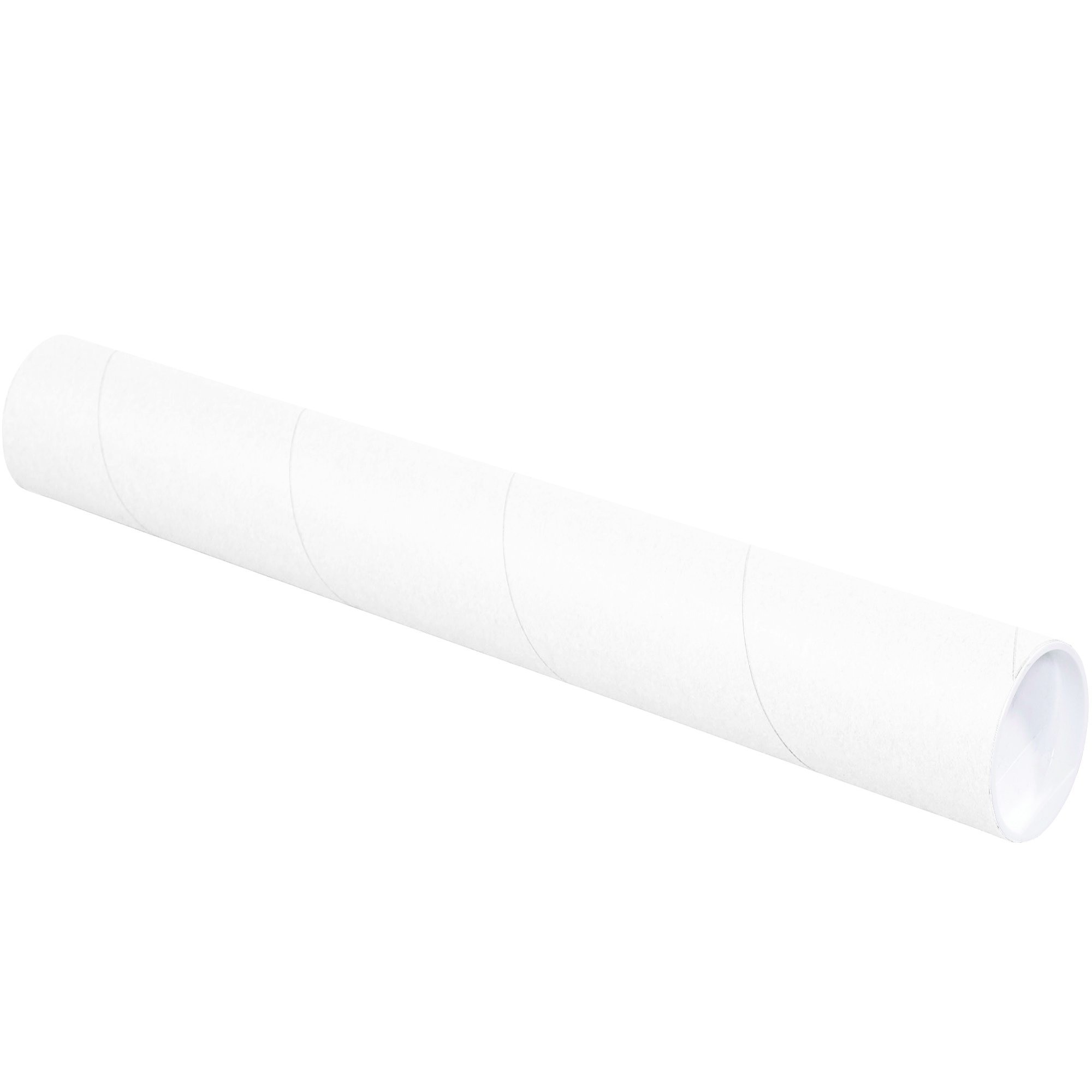 Tape Logic TLP3048W White Mailing Tubes with Caps - 3