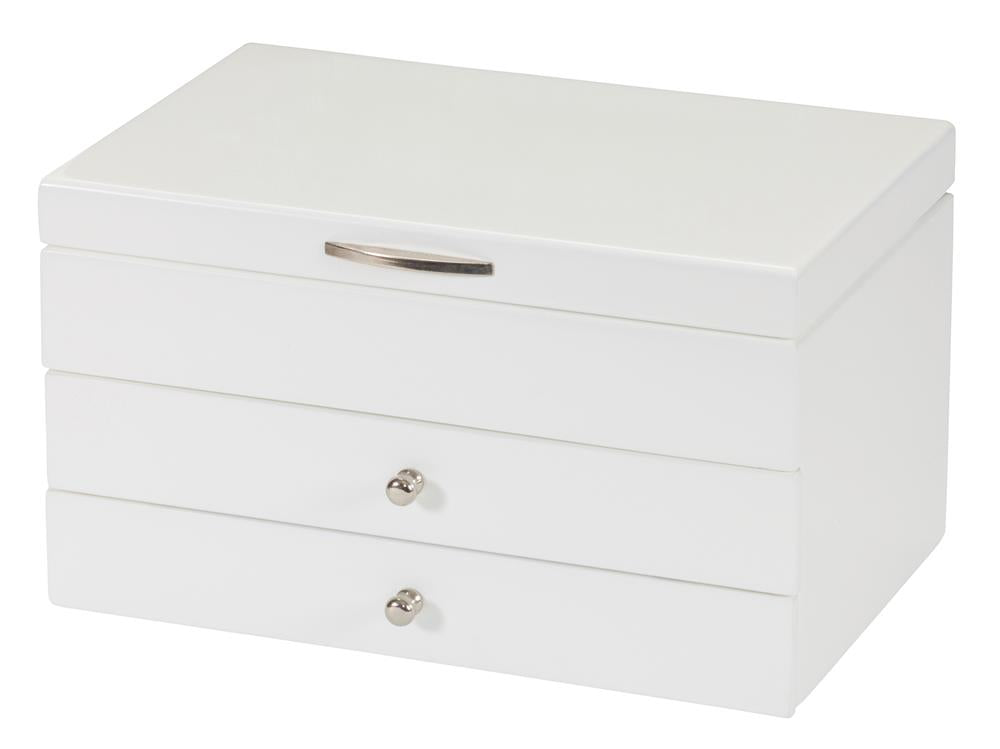Jayne White Collection Jewelry Case - Elegant Travel Jewelry Organizer for Women | Perfect for Necklaces, Rings & Earrings | Compact & Stylish Storage for Home & Travel
