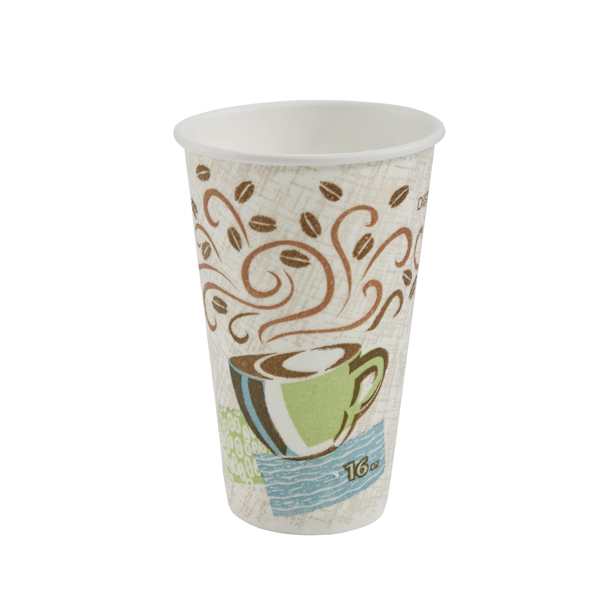 Dixie PERFECTOUCH 16oz Insulated Paper Coffee Cups with Lids - Hot & Cold Drink Containers, 1000 Count Case - Perfect for Coffee Shops, Offices, and Catering Events