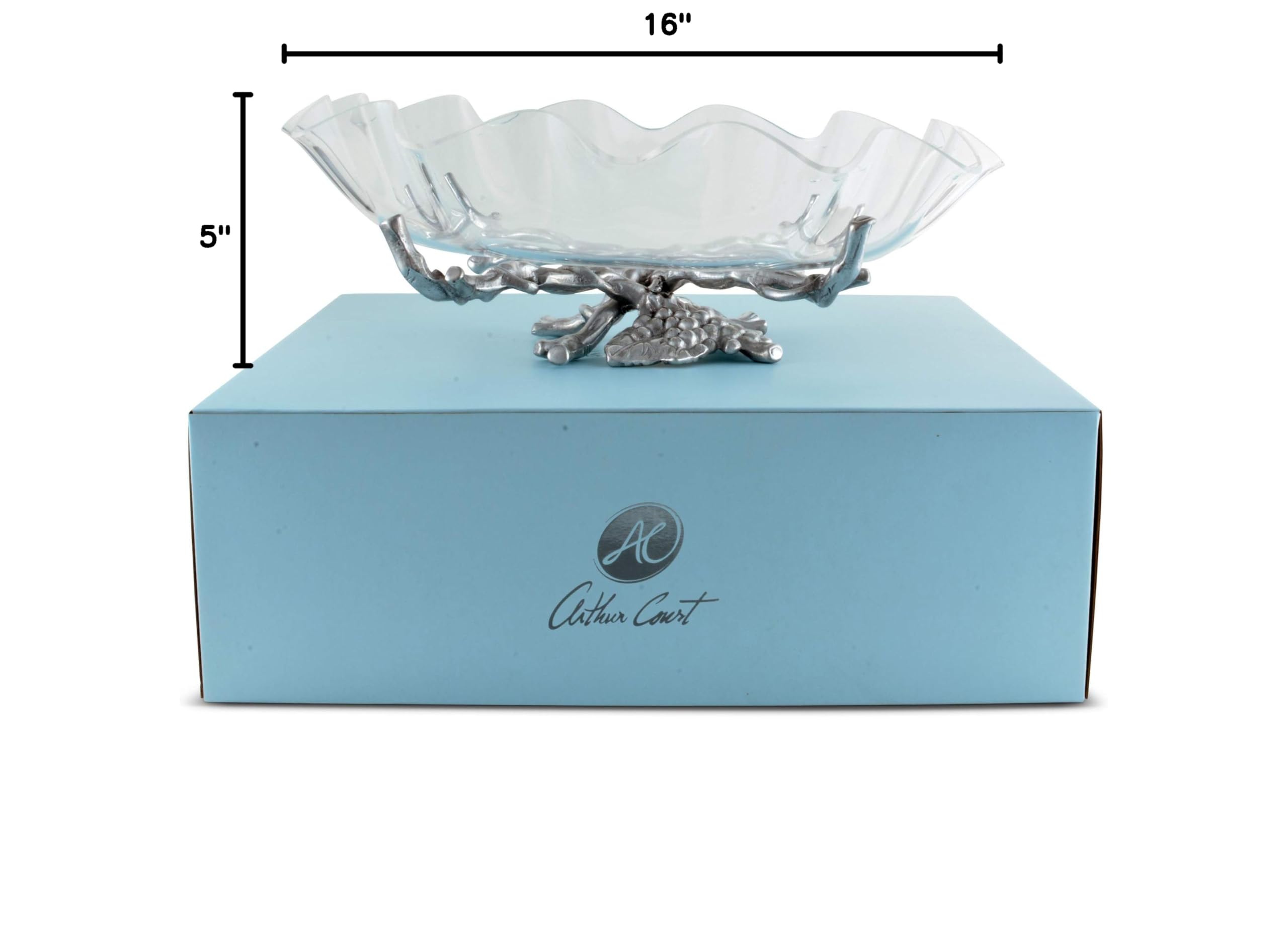 Premium Arthur Court Acrylic Grape Pattern Serving Bowl - 16