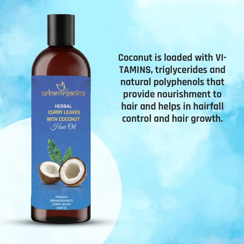 Ayurvedic Curry Leaves Coconut Hair Oil with Vitamin E - 100ml for All Hair Types | Natural Hair Growth Treatment for Dry, Damaged & Frizzy Hair | Daily Nourishment & Scalp Care