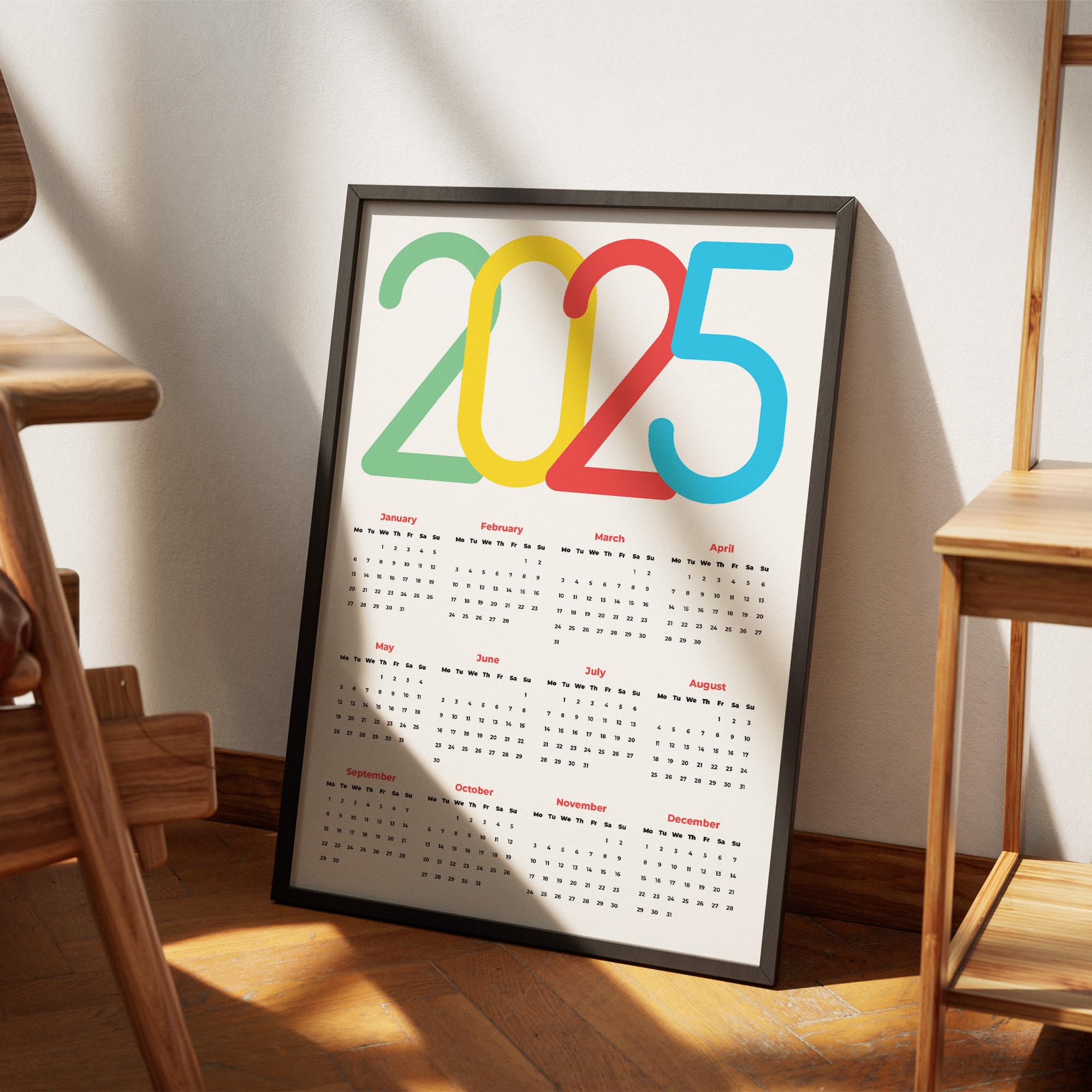 2025 Rainbow Wall Calendar - Stylish Entryway Decor for Home & Office | Perfect for Planning, Gifting & Holiday Organization