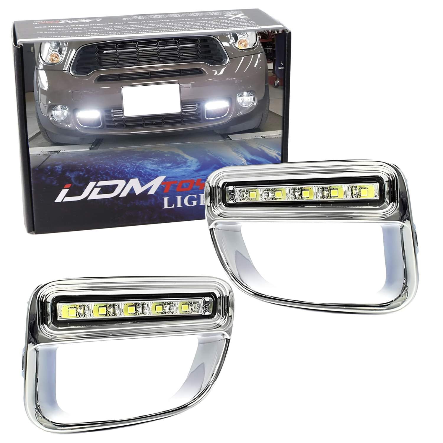 iJDMTOY Brake Duct Opening Switchback LED DRL Assembly - Compatible with 2010-2016 MINI Cooper R60 Countryman - Xenon White Daytime Running Lights with Amber Yellow Turn Signal - Perfect for Night Driving & Enhanced Vehicle Visibility