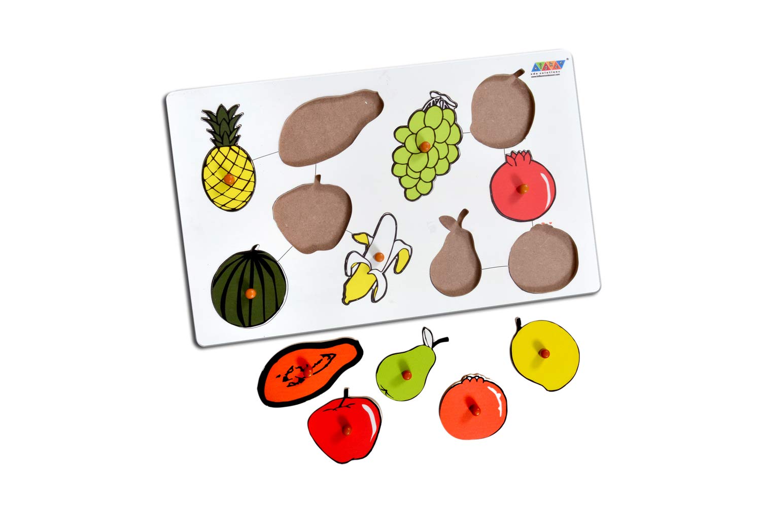 Montessori Wooden Inset Boards - Fruits Puzzle for Toddlers 2+ Years | Educational Preschool Learning Toy | Fine Motor Skills Development | Perfect for Homeschool & Classroom Activities
