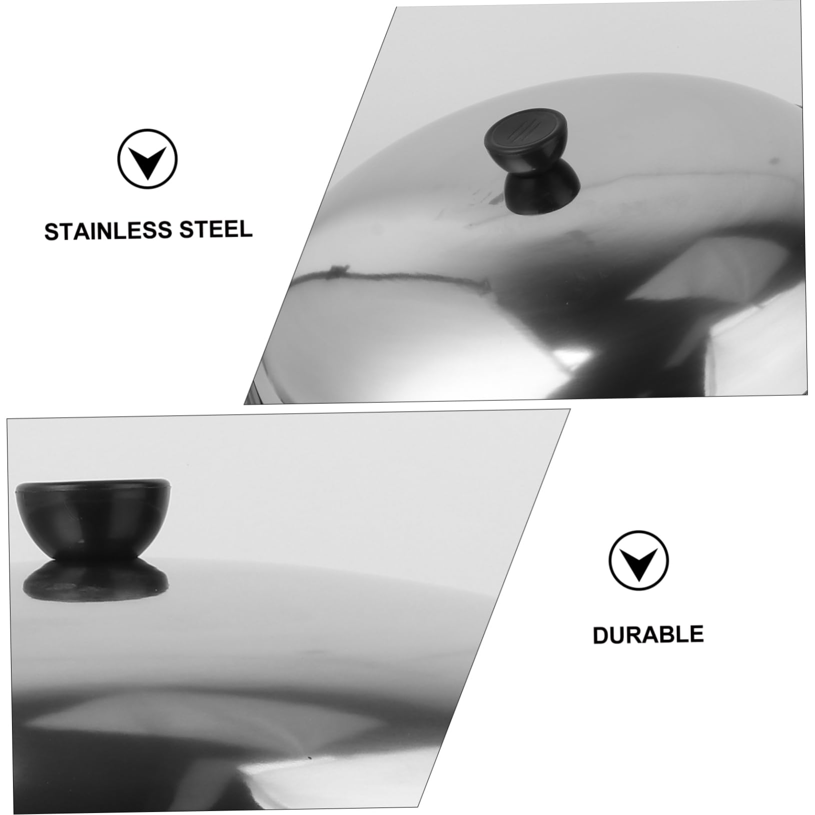 Premium Stainless Steel Cooking Pot Lid - Heat Resistant & Anti-Scald Wok Cover for Kitchen, Restaurant & Teppanyaki Cooking - Universal Fit for Skillets, Pans & Cookware - Durable Kitchen & Commercial Use Accessory