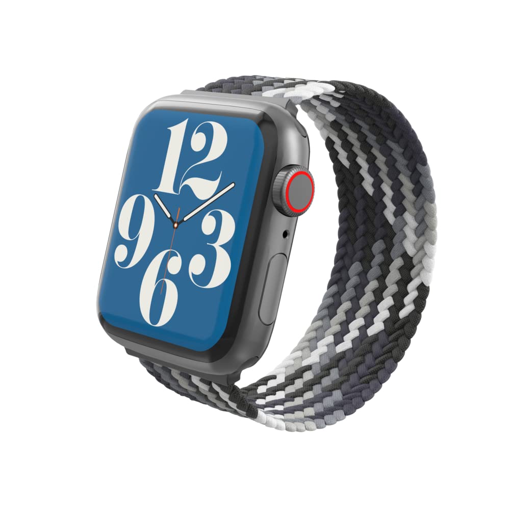 ZAGG Gear4 Braided Stretchy Solo Loop Band for Apple Watch 38mm 40mm 41mm - Small (SM) - Storm Color - Compatible with iWatch Series 7/6/SE/5/4/3/2/1 - Elastic Sport Strap for Workouts, Running & Everyday Wear