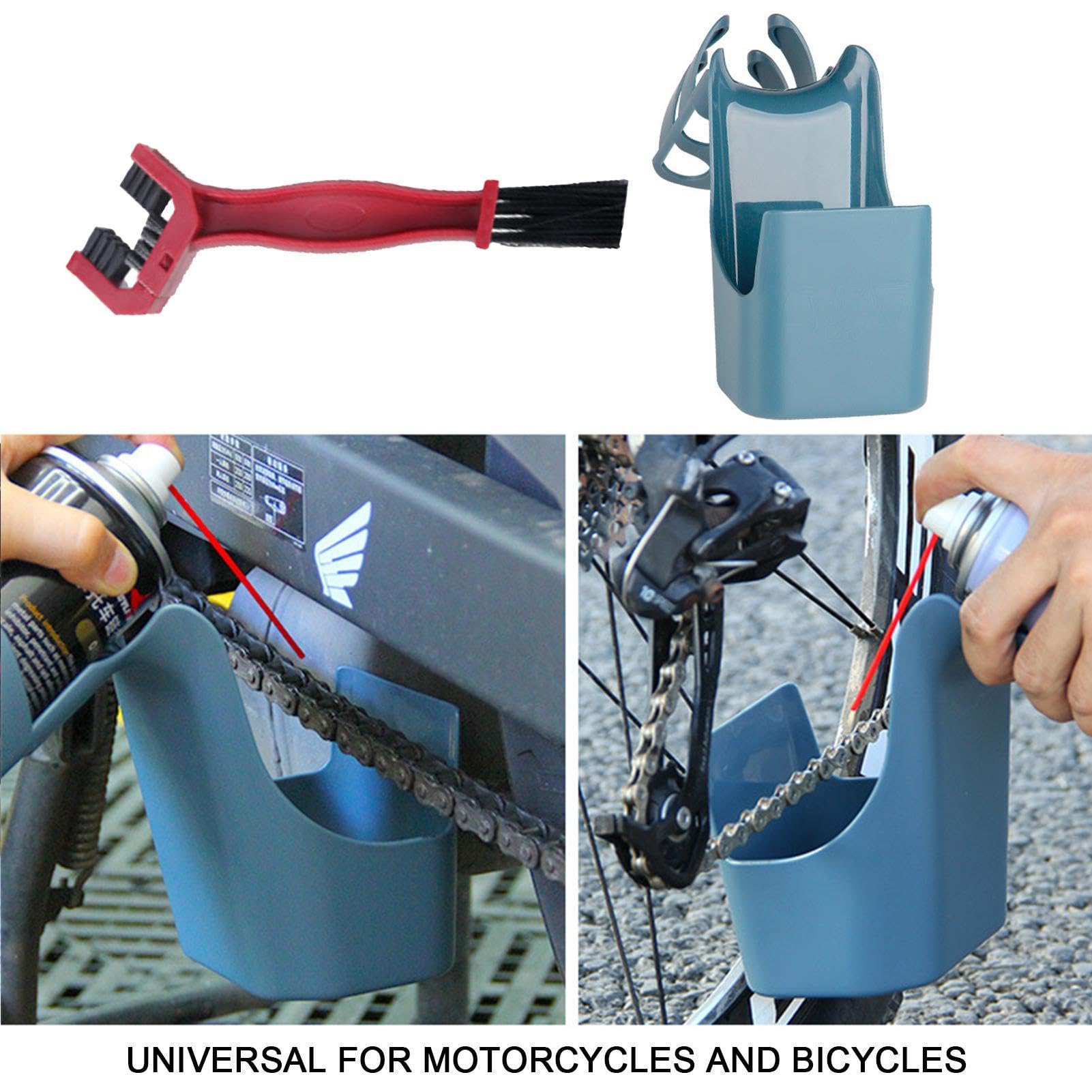 Motorcycle Chain Oil Storage Tool Box - Splash-Proof Chain Cleaning Kit with Anti-Spray Design | Essential Motorcycle Maintenance Accessory for Chain Lubrication & Cleaning | Perfect for Garage, Roadside & DIY Motorcycle Care
