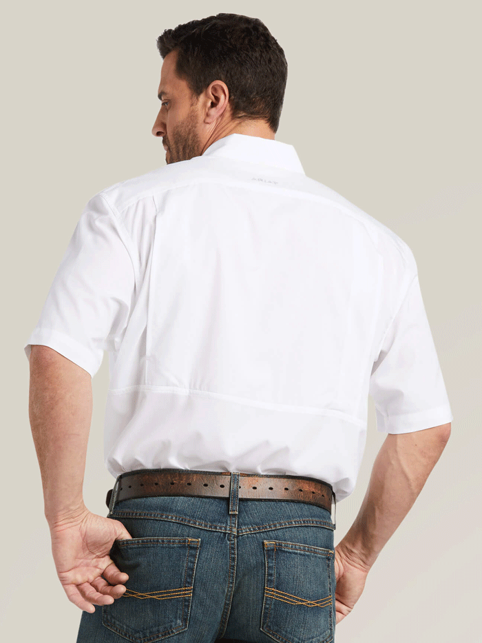 Ariat Men's VentTEK Classic Fit Shirt - Breathable Performance Shirt for Outdoor Work & Casual Wear - White (Style 10034962) | Ideal for Ranch Work, Hiking & Everyday Comfort