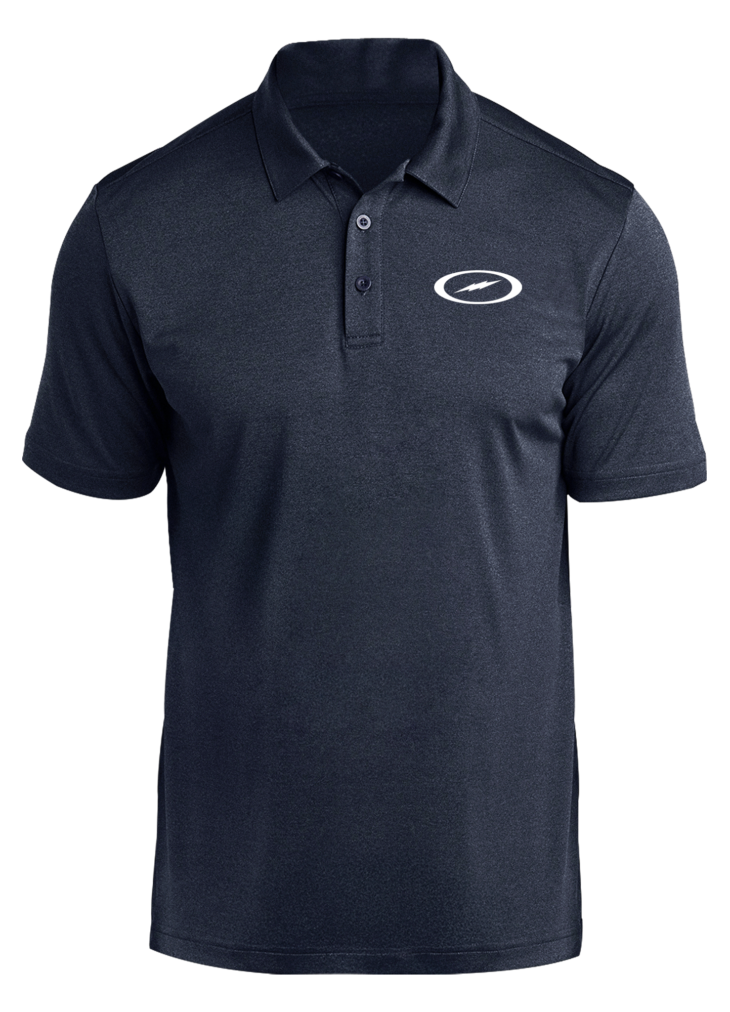 Storm Bolt White Prime Polo Shirt for Men - Navy Blue Performance Golf & Casual Wear - Moisture Wicking & UV Protection
