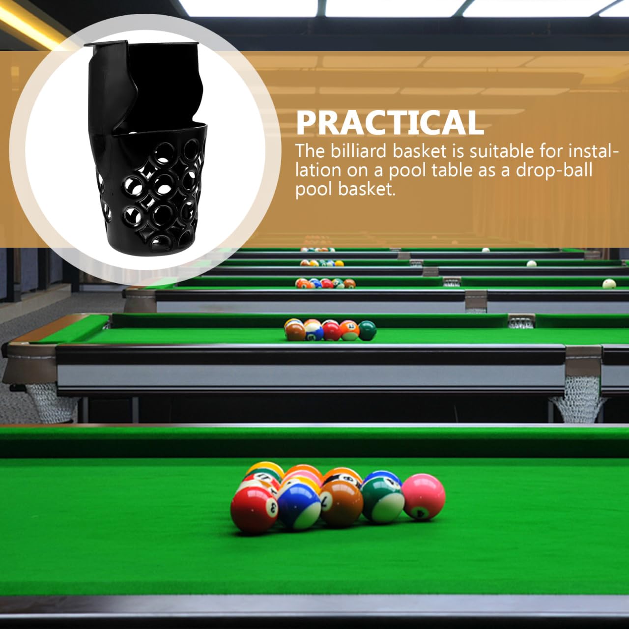 Premium Black Billiard Table Pockets - Durable Plastic Web Pool Table Nets for Home & Club Use | Perfect for 8-Foot & 9-Foot Pool Tables, Tournament & Recreational Play