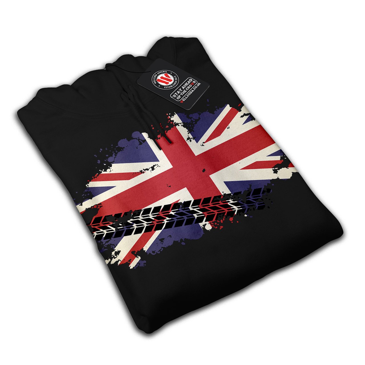 Wellcoda British Union Jack Flag Hoodie for Men - Stylish UK Themed Hooded Sweatshirt | Perfect for Football Matches, Pub Nights & Patriotic Events
