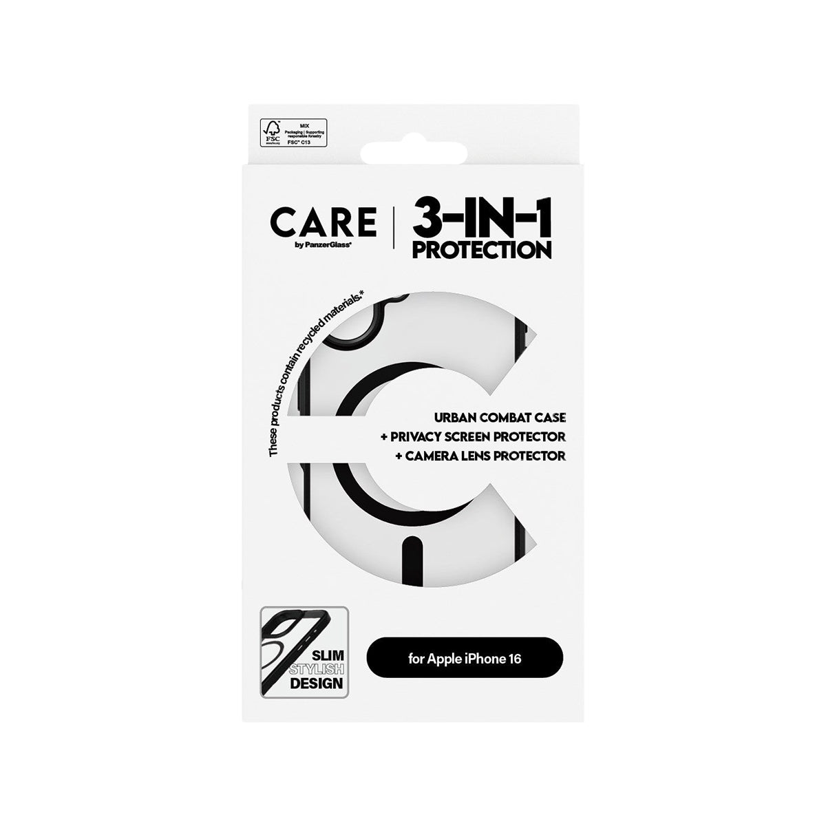 Panzer Flagship 3-in-1 Privacy Protection Bundle for iPhone 16 - Screen Protector, Camera Cover & Anti-Spy Case | Perfect for Business Travelers & Privacy-Conscious Users