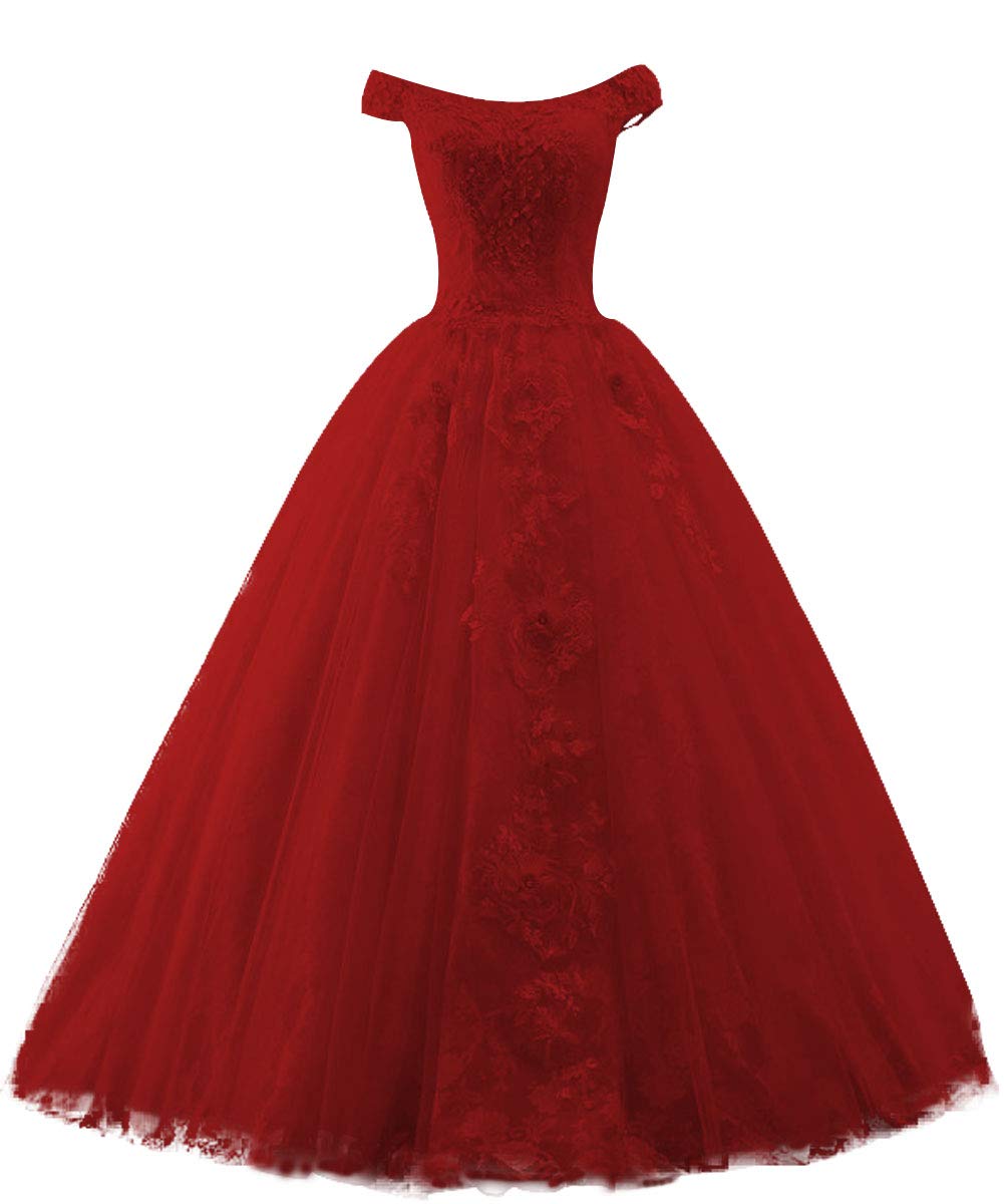 Elegant Off-Shoulder Lace Prom Dress Ball Gown for Quinceañera & Evening Events - Perfect for Homecoming, Formal Dances & Special Occasions
