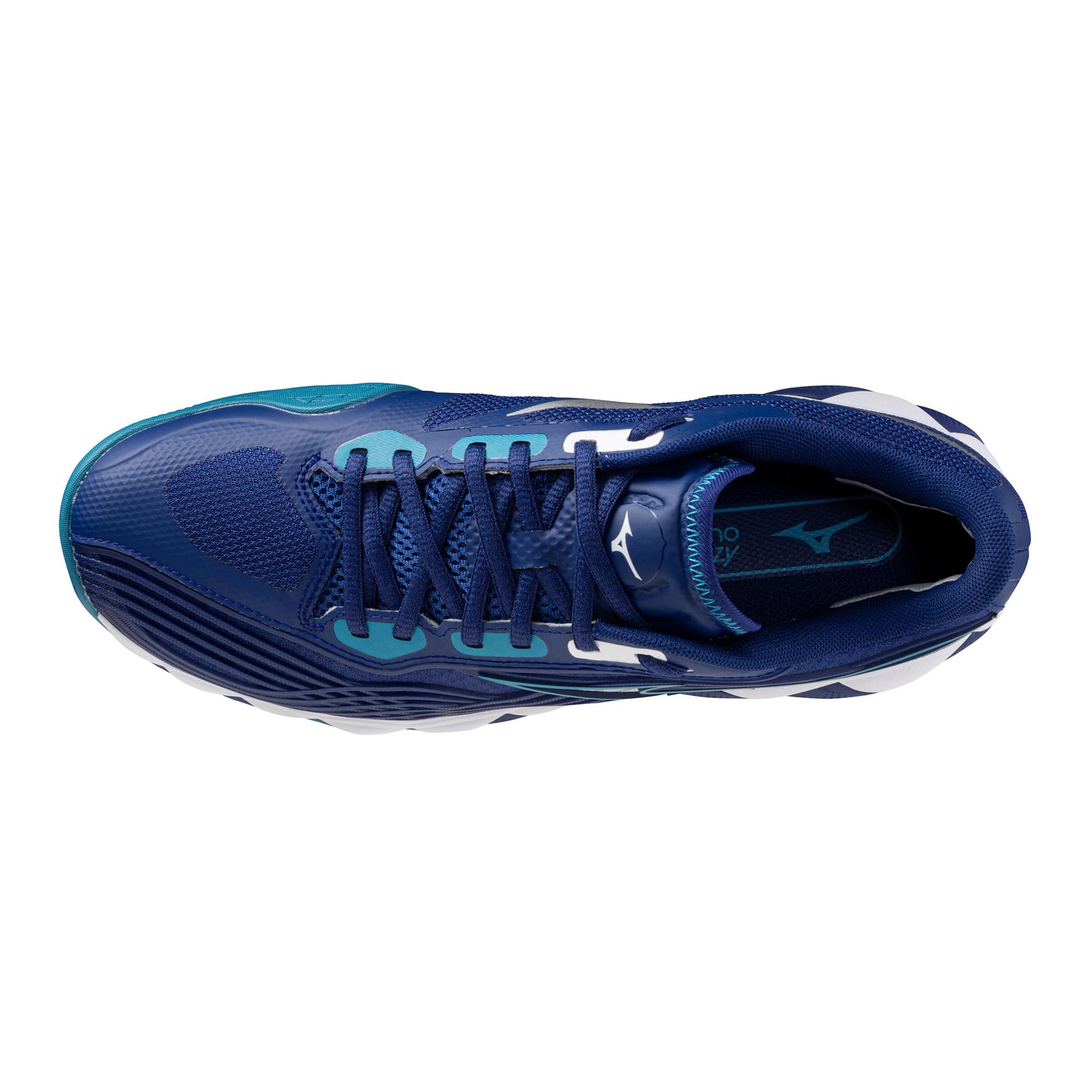 Mizuno Wave Enforce Tour Blue/White Men's Tennis Shoes - High-Performance Court Shoes for Competitive Play & Training