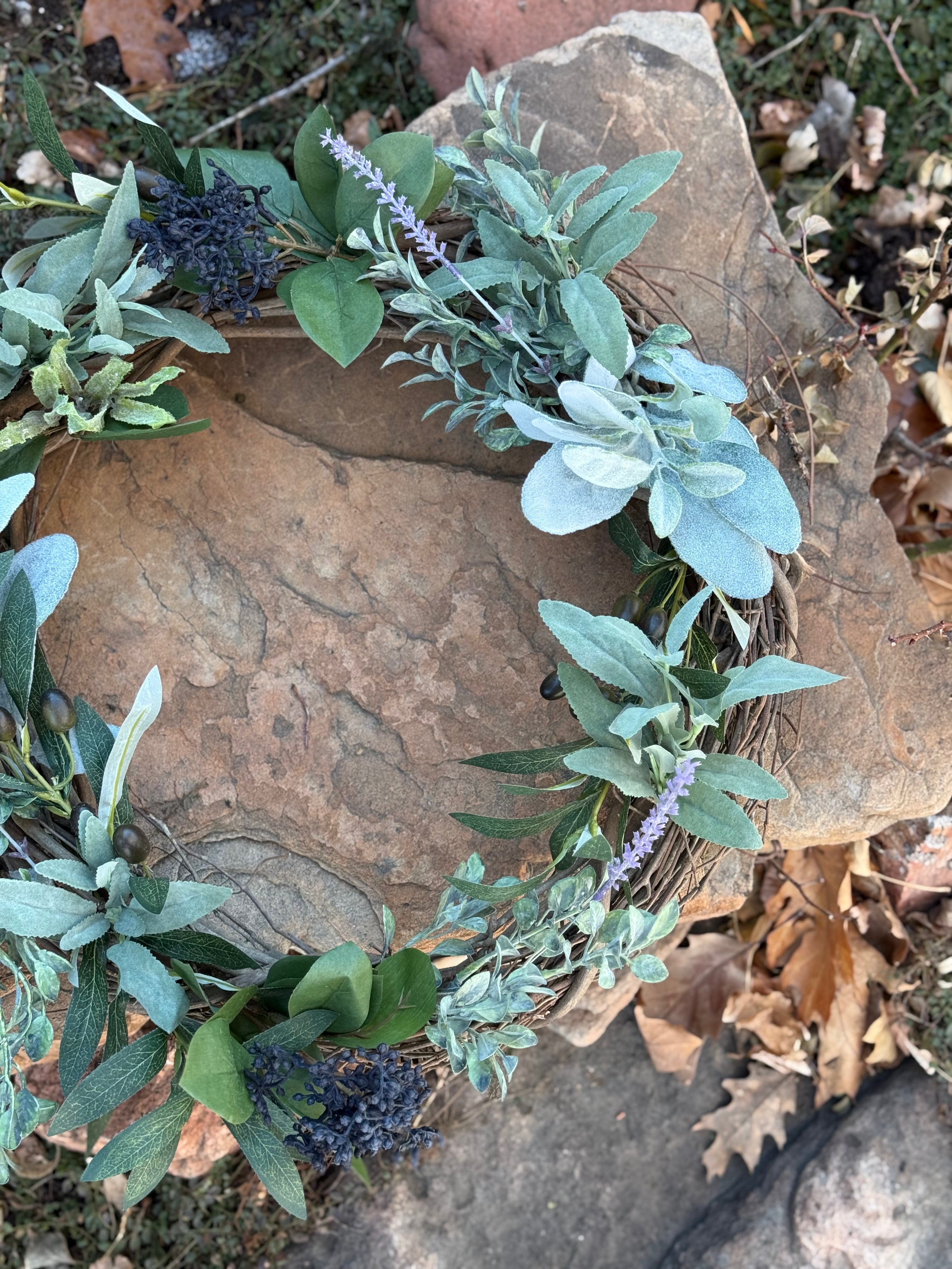Under the Olive Tree Wreath - Handmade Olive Branch Wreath for Front Door, Wall Decor, Wedding & Home Decoration - Perfect for Christmas, Thanksgiving & Seasonal Home Decor