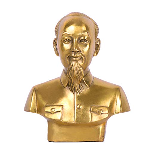 LAOJUNLU Pure Copper Ho Chi Minh Statue - Handcrafted Vietnamese Leader Bust for Home & Office Decor - Perfect for History Enthusiasts, Asian Art Collectors and Unique Gift Ideas