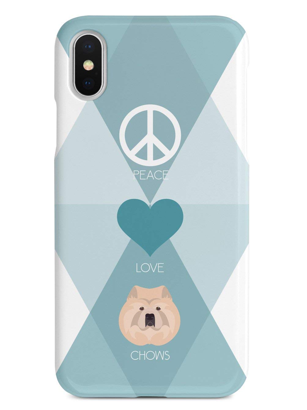 **Inspired iPhone X/Xs Case - 3D Textured Protective Cover with Peace, Love & Chows Design - Durable Shockproof Phone Case for Apple iPhone X/Xs - Perfect for Everyday Use, Travel & Outdoor Activities**